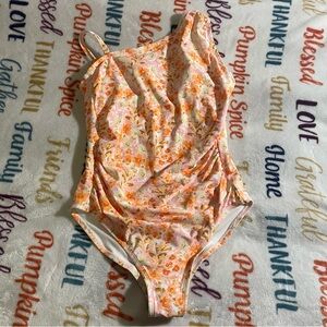 Kona Sol Floral One-Shoulder Swimsuit